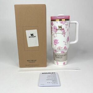 Stanley x‎ LoveShackFancy 40oz Quencher H2.0 Tumbler Ribbon Rosa Pink Floral NEW